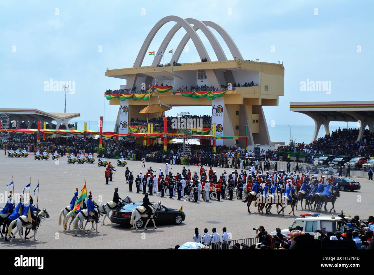 March 6, 2017 - Ghana`s 60 independence celebration... Ghana gained 1957 as first African country it`s freedom. Once a british colony, called Gold Coast. Stock Photo